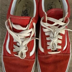 Vans Red and White Sneakers